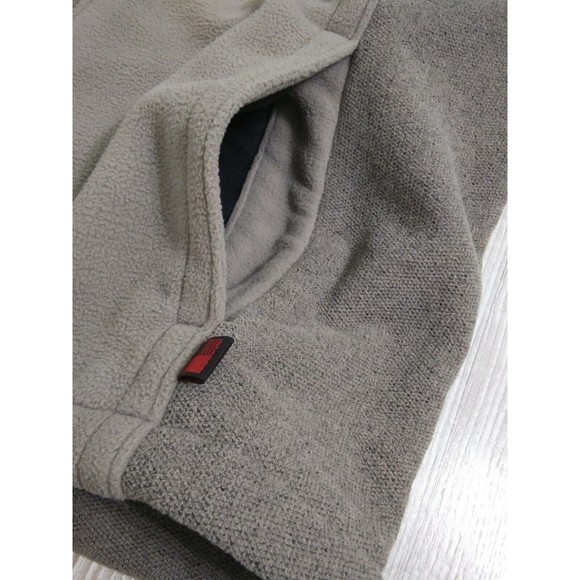 Woolrich Men's Large Fleece Vest Jacket Full Zip Pockets Gray Taupe Pile Lined - Picture 5 of 11